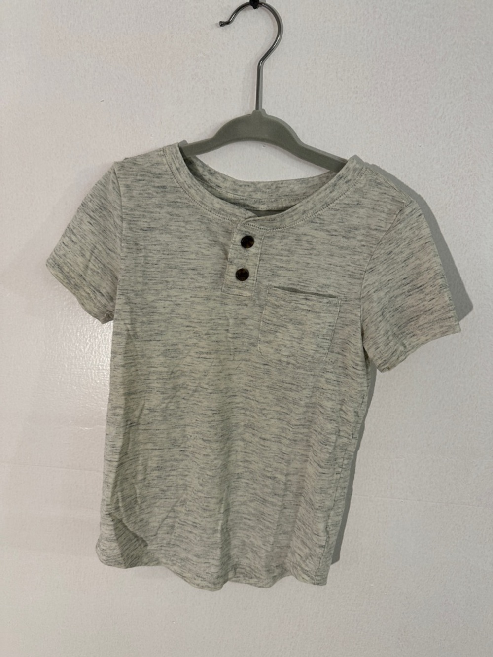 Cat & Jack Light Heather Gray Short-Sleeve Henley Tee